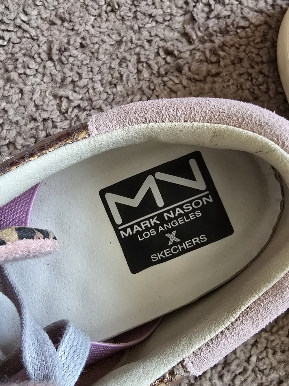 Skechers Pink and Rose Gold Leopard Accent Women's Sneakers - Picture 4 of 6